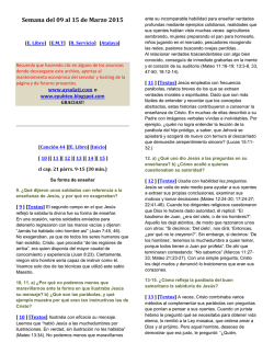 Semana del 09 al 15 de Marzo 2015