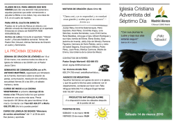 Boletin 28 de marzo 2015 - Iglesia Adventista Madrid