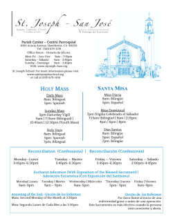 HOLY MASS SANTA MISA - St. Joseph Catholic Church