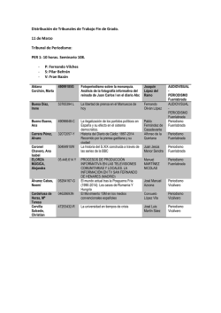 Distribución de Tribunales de Trabajo Fin de Grado. 11 de Marzo