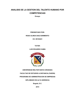 ANÁLISIS DE LA GESTION DE TALENTO HUMANO POR