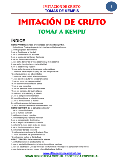 IMITACIÓN DE CRISTO - Gran Fratervidad Tao Gnóstica Espiritual