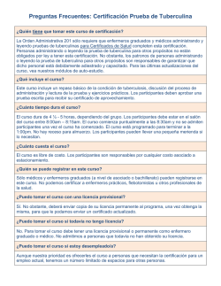Preguntas Frecuentes Curso Prueba de Tuberculina