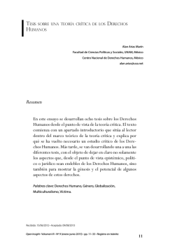Tesis sobre una teor&iacute;a cr&iacute;tica de los derechos humanos