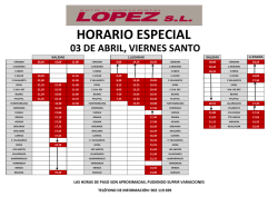HORARIO ESPECIAL - Auto Transportes Lopez