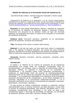 Dise&ntilde;o de r&uacute;bricas en la formaci&oacute;n inicial de maestros/as