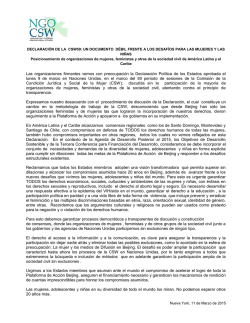 Declaración (CSW) - Central de Trabajadores de la Argentina