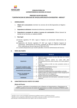 proceso cas nº 029-2015 - Superintendencia Nacional de Salud