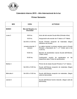 Calendario Interno 2015 – Año Internacional de la luz Primer