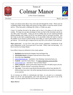 Newsletter - Town of Colmar Manor