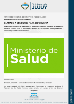 LLAMADO A CONCURSO PARA ENFERMERÍA