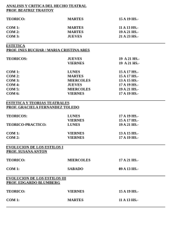 ANALISIS Y CRITICA DEL HECHO TEATRAL PROF. BEATRIZ