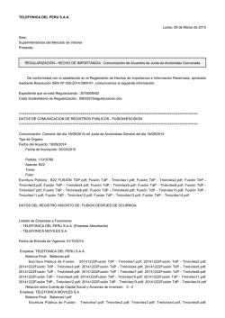 TELEFONICA DEL PERU S.A.A. Lunes, 09 de Marzo de 2015 Sres