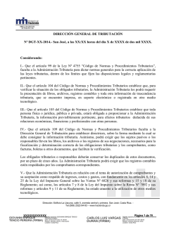 Resolución Factura Electrónica DGT-XXX