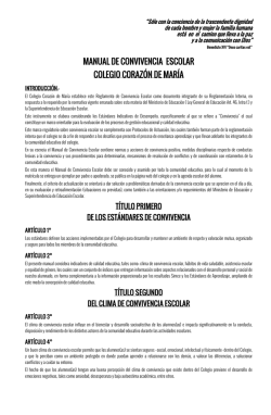 Manual de Convivencia - Colegio Corazón de María