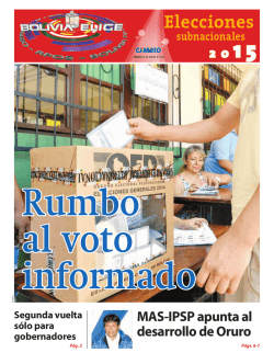 Especial Bolivia Elige 10-03-15