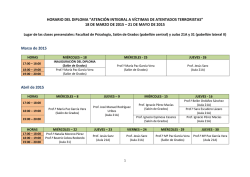 HORARIO DEL DIPLOMA “ATENCIÓN INTEGRAL A VÍCTIMAS DE