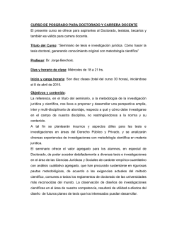 Seminario de Tesis e investigación jurídica. Como hacer la Tesis