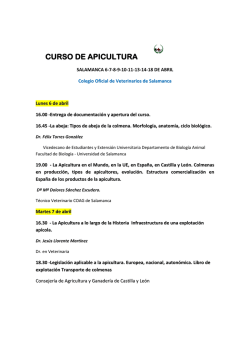 CURSO DE APICULTURA - Colegio de Veterinarios de Córdoba