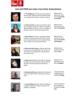Lista del PSOE de León a las Cortes autonómicas