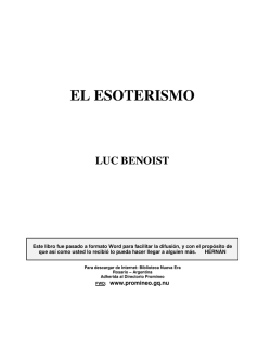 el esoterismo luc benoist - Gran Fratervidad Tao Gnóstica Espiritual
