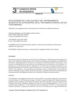 aplicaciones de la relajación y del entrenamiento sugestivo de