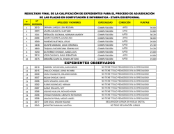 EXPEDIENTES OBSERVADOS