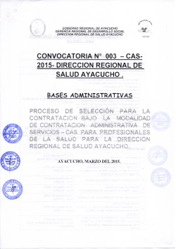 convocatoria n&deg; 003 - cas- 2015 - Direcci&oacute;n Regional de Salud