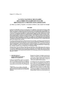 La lista Nacional de Lugares de la Directiva Habitats 92/43 CEE