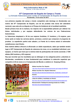 Nota informativa 002 / 2006 - Federación de Atletismo de la
