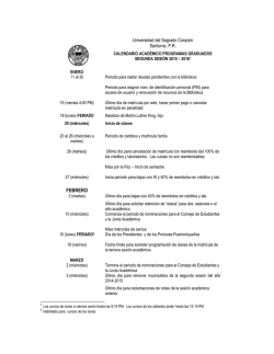 calendario académico de la primera sesión 2001