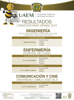 Convocatorias Verano 2015 - Universidad Autónoma del Estado de