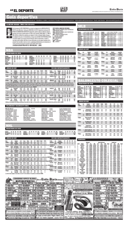 Gu&iacute;a deportiva - Listin Diario