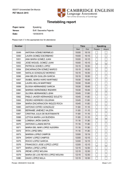 Timetabling report - Universidad de Murcia