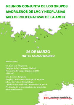 programa y orden del día - Asociación Madrileña de Hematología y