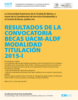 Resultados becas UACM-ALDF modalidad titulación 2015-I
