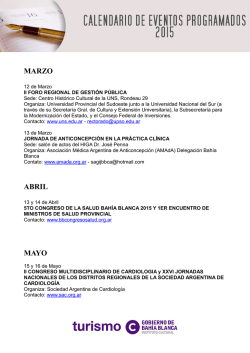 MARZO ABRIL MAYO - Turismo Bahía Blanca