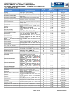 al 11 de marzo de 2015 ministerio de salud p&uacute;blica y asistencia