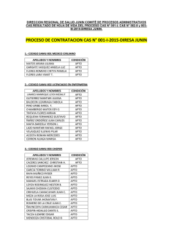 Resultados CAS 1, 2 y 3 - Dirección Regional de Salud Junin