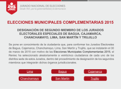 elecciones municipales complementarias 2015 - JNE