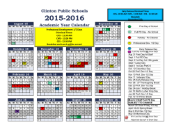 Academic Year Calendar - Clinton Public Schools