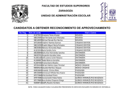 candidatos a obtener reconocimiento de aprovechamiento