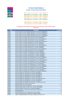 STOCK DISPONIBLE viernes, 27 de marzo de 2015