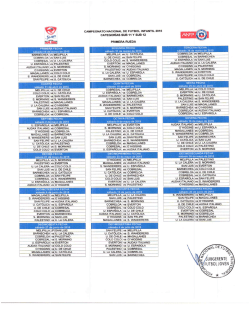 FIXTURE CAMPEONATO NACIONAL INFANTIL SUB 11-12