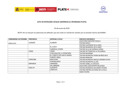 Platea 2015 lista definitiva de entidades locales