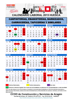 calendario laboral 2015 huesca - Federación de Construcción y