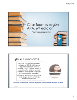 Citar fuentes seg&uacute;n APA, 6ta edici&oacute;n: