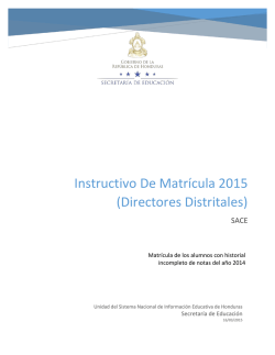 Instructivo De Matrícula 2015 (Directores Distritales)