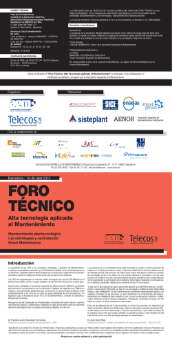 programa - AEM. Asociación Española de Mantenimiento