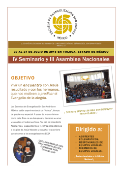 Dirigido a: - Escuela de Evangelización San Andrés